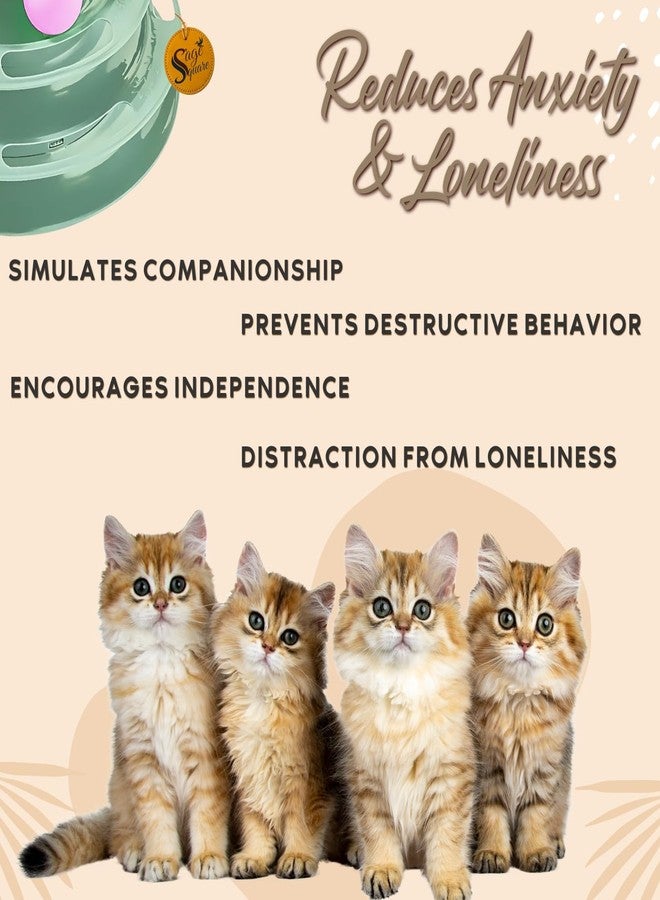 Sage Square 3-Level Cat Toy with Spinning Balls - Interactive & Engaging Pet Toy for Cats & Kittens, Durable & Sturdy Construction, Promotes Exercise & Mental Stimulation,Keeps Entertained for Hours - Image 4